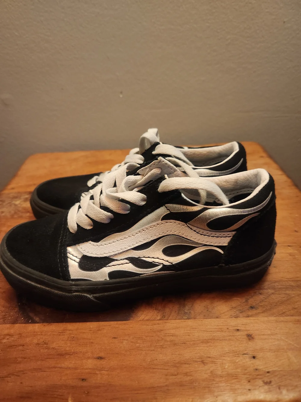 Vans Kids Black and White Skate Sneakers - Picture 2 of 5